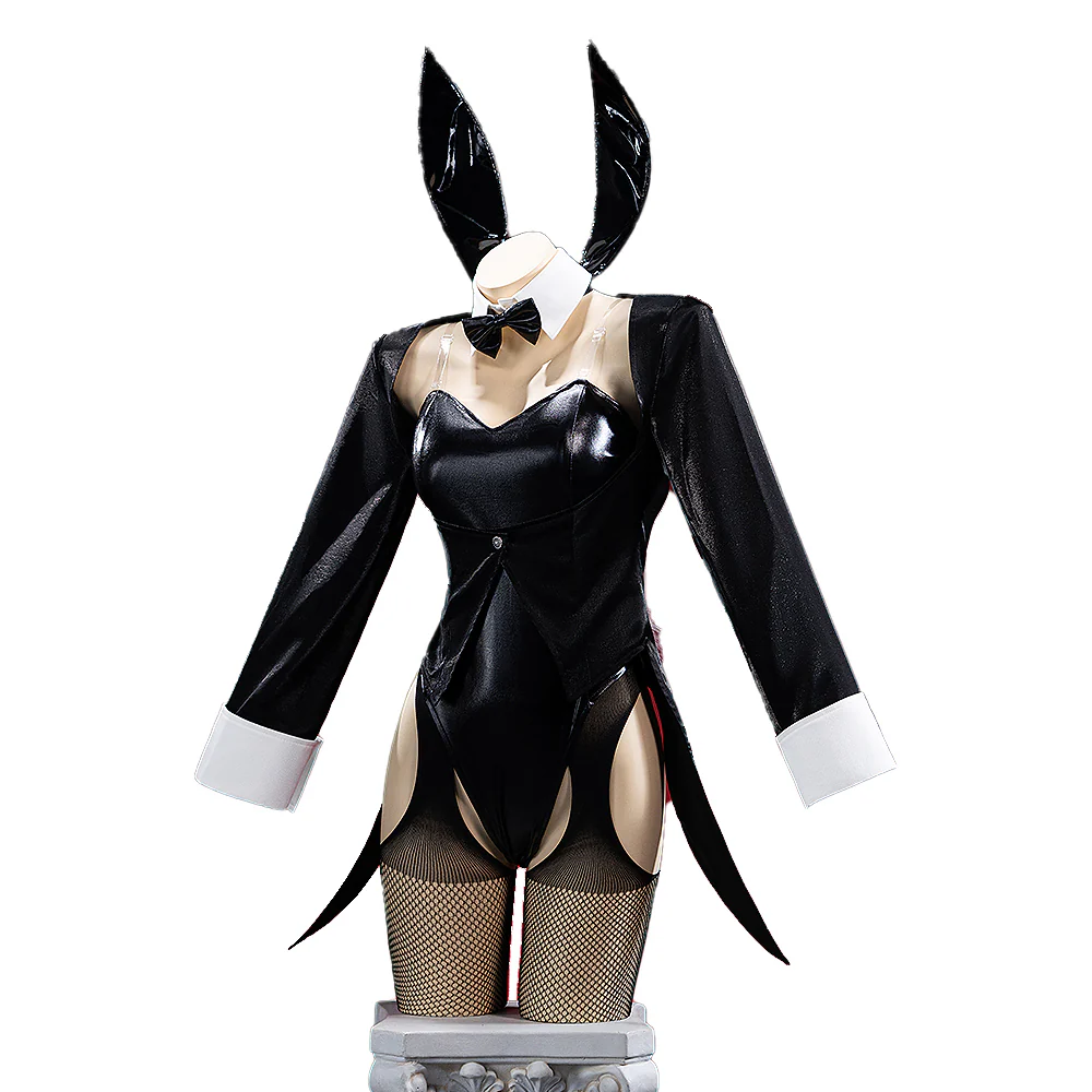 【Partially Ready For Ship】DokiDoki-R Anime Cosplay Sexy Bunny Girl Black Costume - Image 6