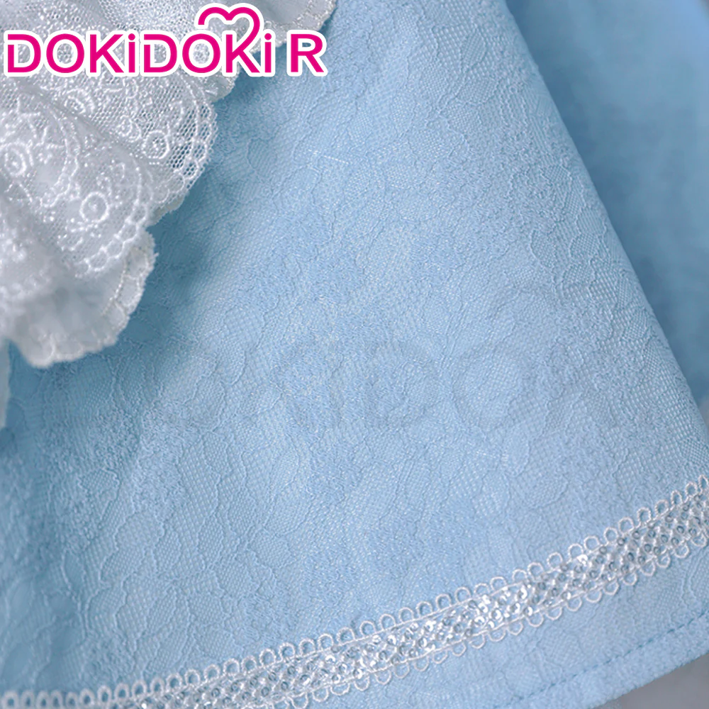 DokiDoki-R Anime Cosplay Costume Light Blue Maid Dress - Image 5