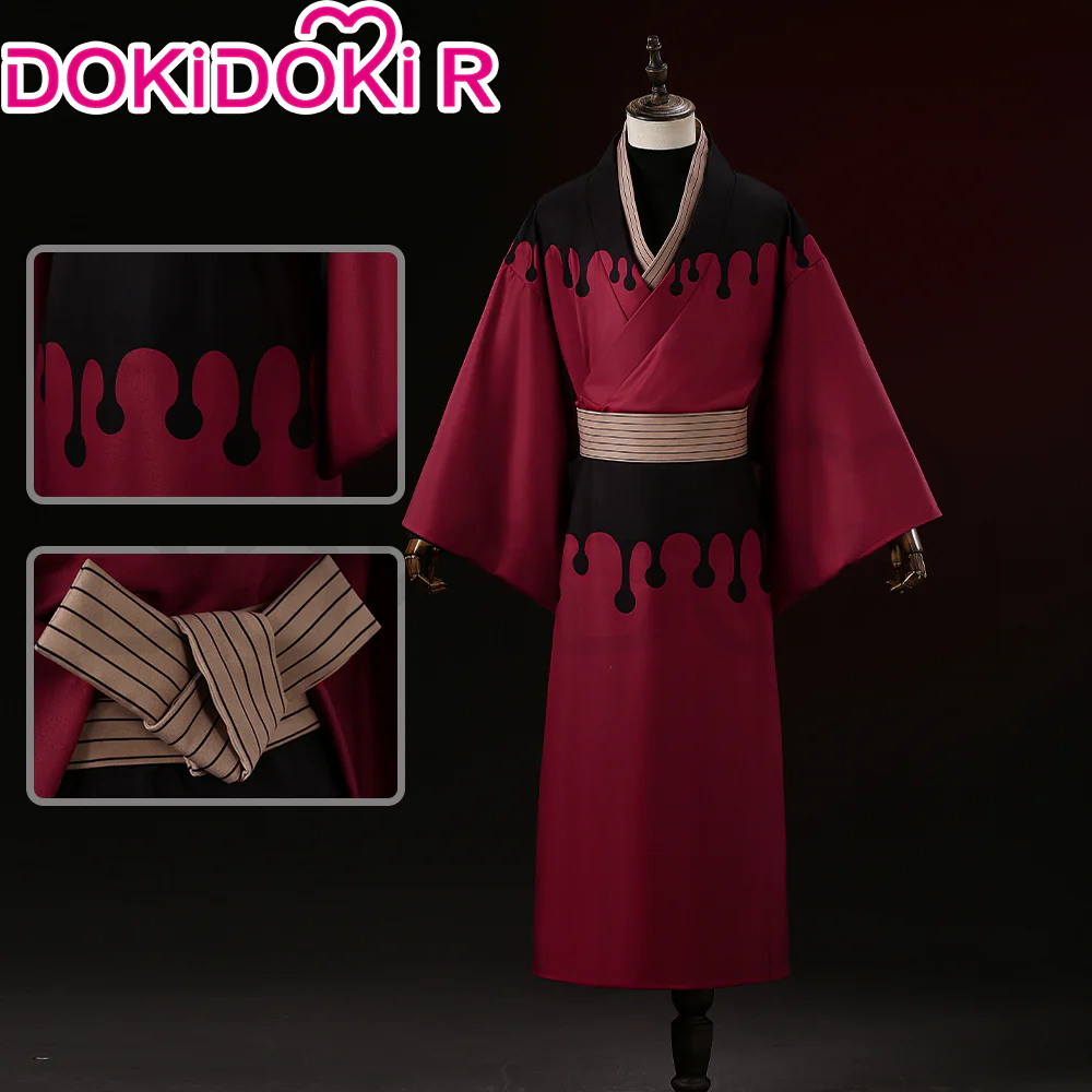 DokiDoki-R Anime Cosplay Costume Men Black Red Costume Japanese Kimono