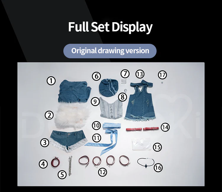 DokiDoki-R Anime Cosplay Rock Band Costume Bule MengYaXiang Studio Doujin - Image 6