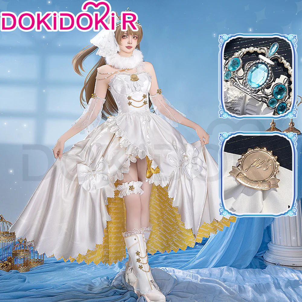 DokiDoki-R Anime LoveLive! School Idol Project Cosplay Minami Kotori Bride Costume White Wedding Dress