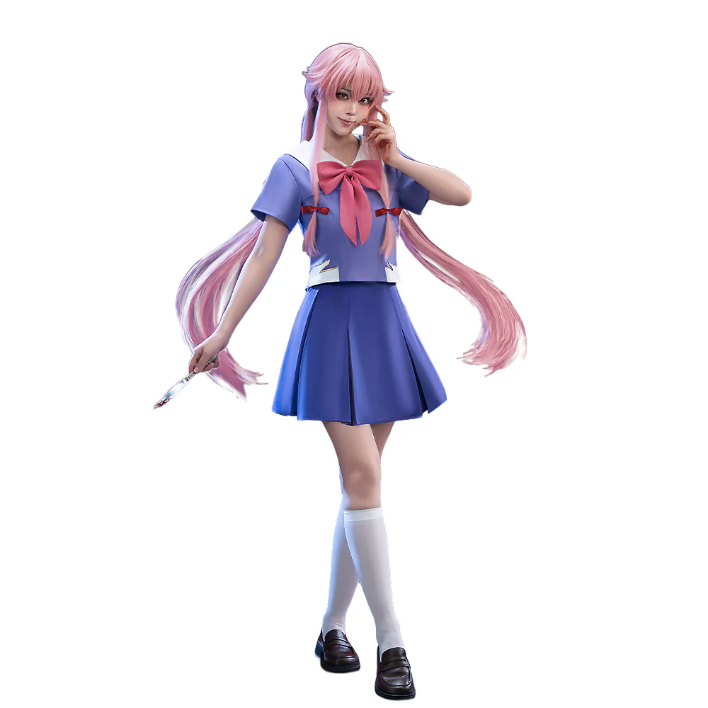 【Size S-XL】DokiDoki-R Anime The Future Diary Cosplay Gasai Yuno Costume Uniform Halloween - Image 5