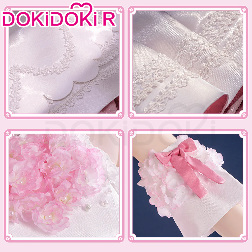 DokiDoki-R Cosplay Costume Sakura Pink Sweet Dress White - Image 5
