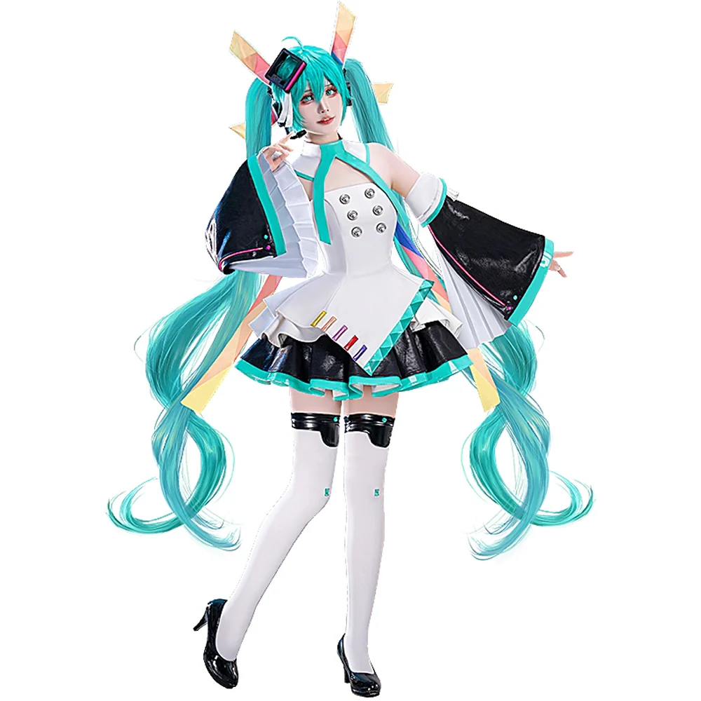 【IN STOCK】DokiDoki-R Cosplay Costume White Black Dress 10th Anniversary / Headphone - Image 5