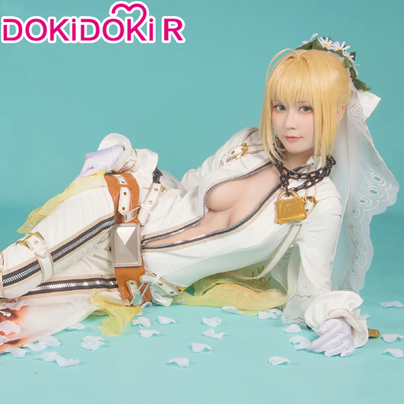 【In Stock】DokiDoki-R Game Fate / Grand Order Cosplay Nero Claudius Cosplay Costume Bride Wedding - Image 2