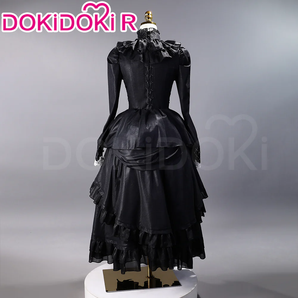 【Size S-3XL】DokiDoki-R Game Cosplay Black Dress Lolita Halloween - Image 4