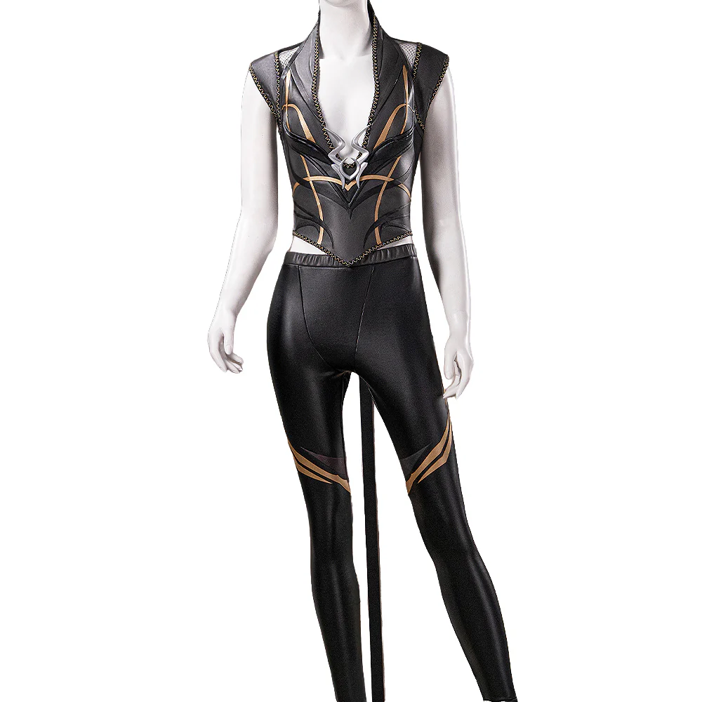 【Size XS-3XL】DokiDoki-R Game Cosplay Black Suit Two-Piece Leather Jacket - Image 5