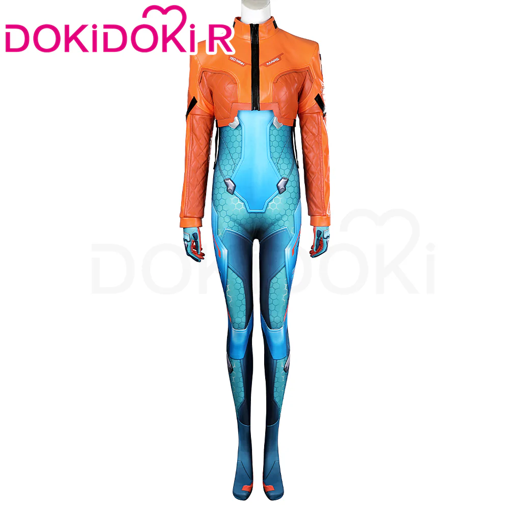 【Size XS-3XL】DokiDoki-R Game Cosplay Blue Tights Costume