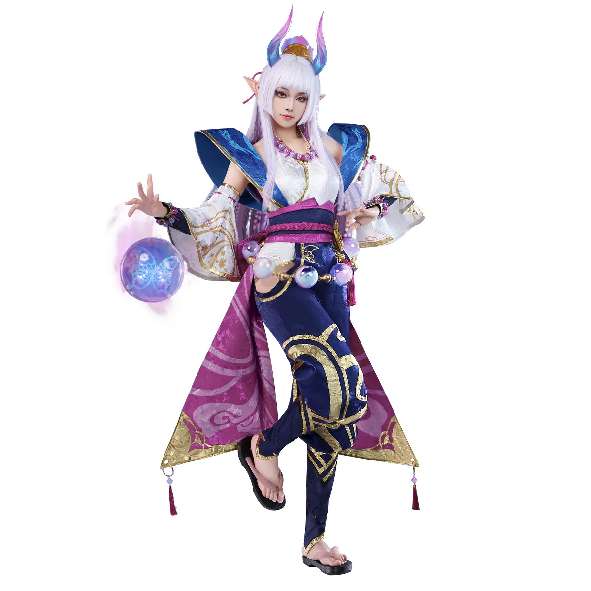DokiDoki-R Game Cosplay Costume Spiirit Bloossom Purple White - Image 5