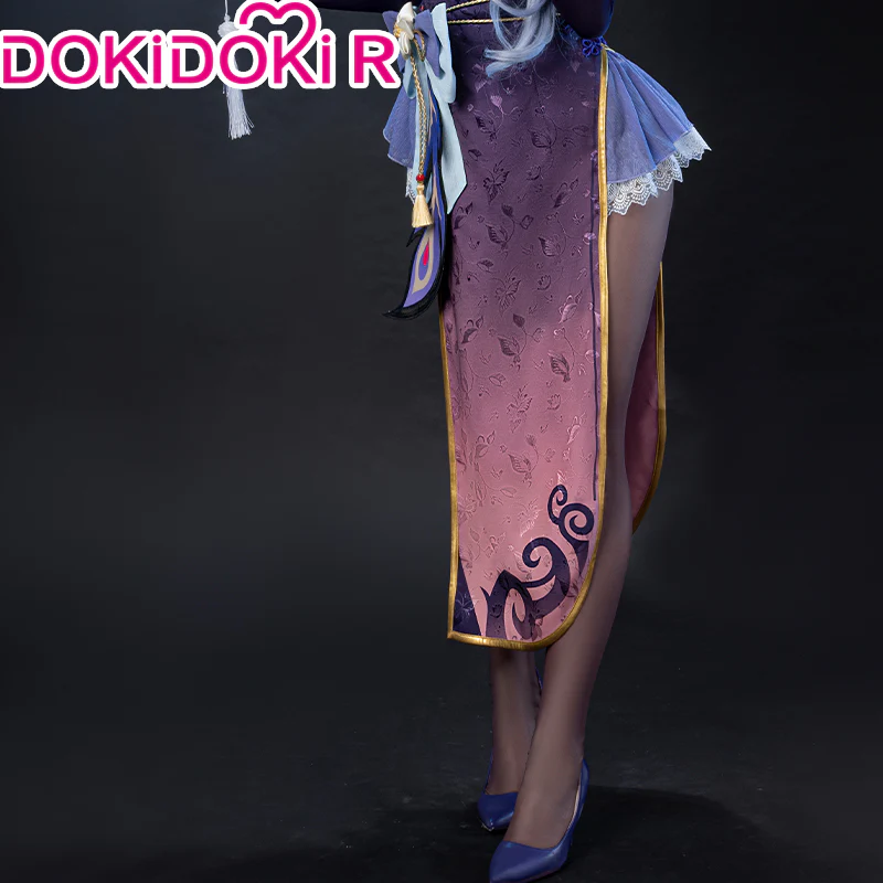 DokiDoki-R Game Genshin Impact Cosplay Raiden Shogun Baal / Keqing Cheongsam Costume Ke Qing - Image 3