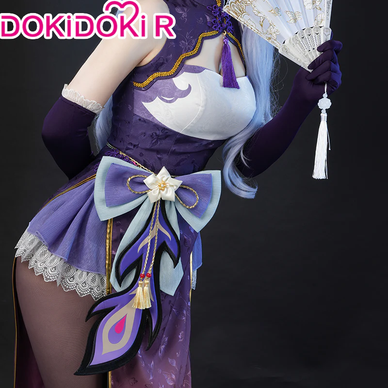 DokiDoki-R Game Genshin Impact Cosplay Raiden Shogun Baal / Keqing Cheongsam Costume Ke Qing - Image 4