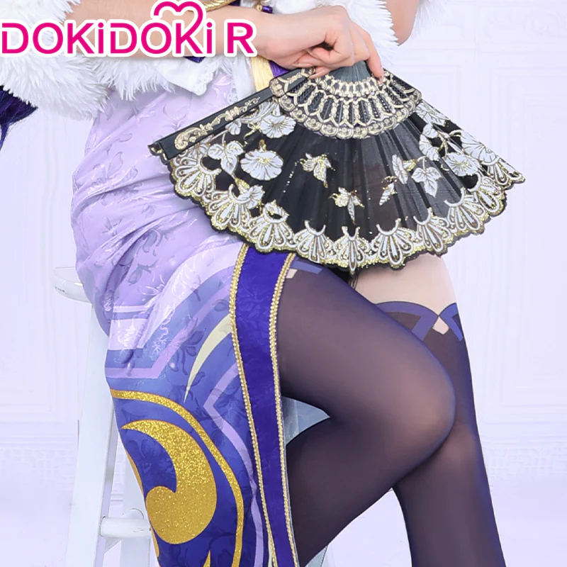 DokiDoki-R Game Genshin Impact Cosplay Raiden Shogun Baal / Keqing Cheongsam Costume Ke Qing - Image 5