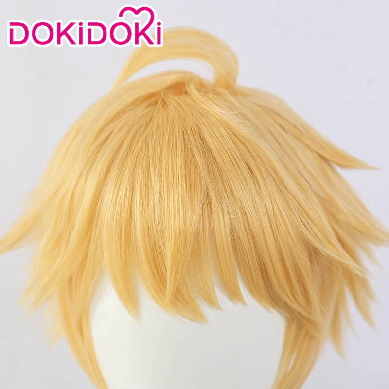 【Wig Ready For Ship】DokiDoki Game Genshin Impact Cosplay Thoma Wig Long Golden - Image 4