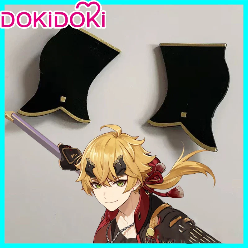 【Wig Ready For Ship】DokiDoki Game Genshin Impact Cosplay Thoma Wig Long Golden - Image 6