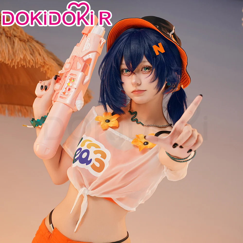 DokiDoki-R Game Zenless Zone Zero Cosplay Belle Costume / Wig Swim Suit Summer Skies ZZZ Swimsuit - Image 3