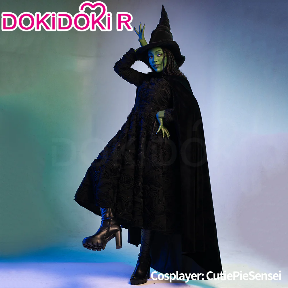 【Ready For Ship】【Size S-3XL】DokiDoki-R Movie Cosplay Black Witch Costume Dress With Cape / Hat Halloween - Image 2