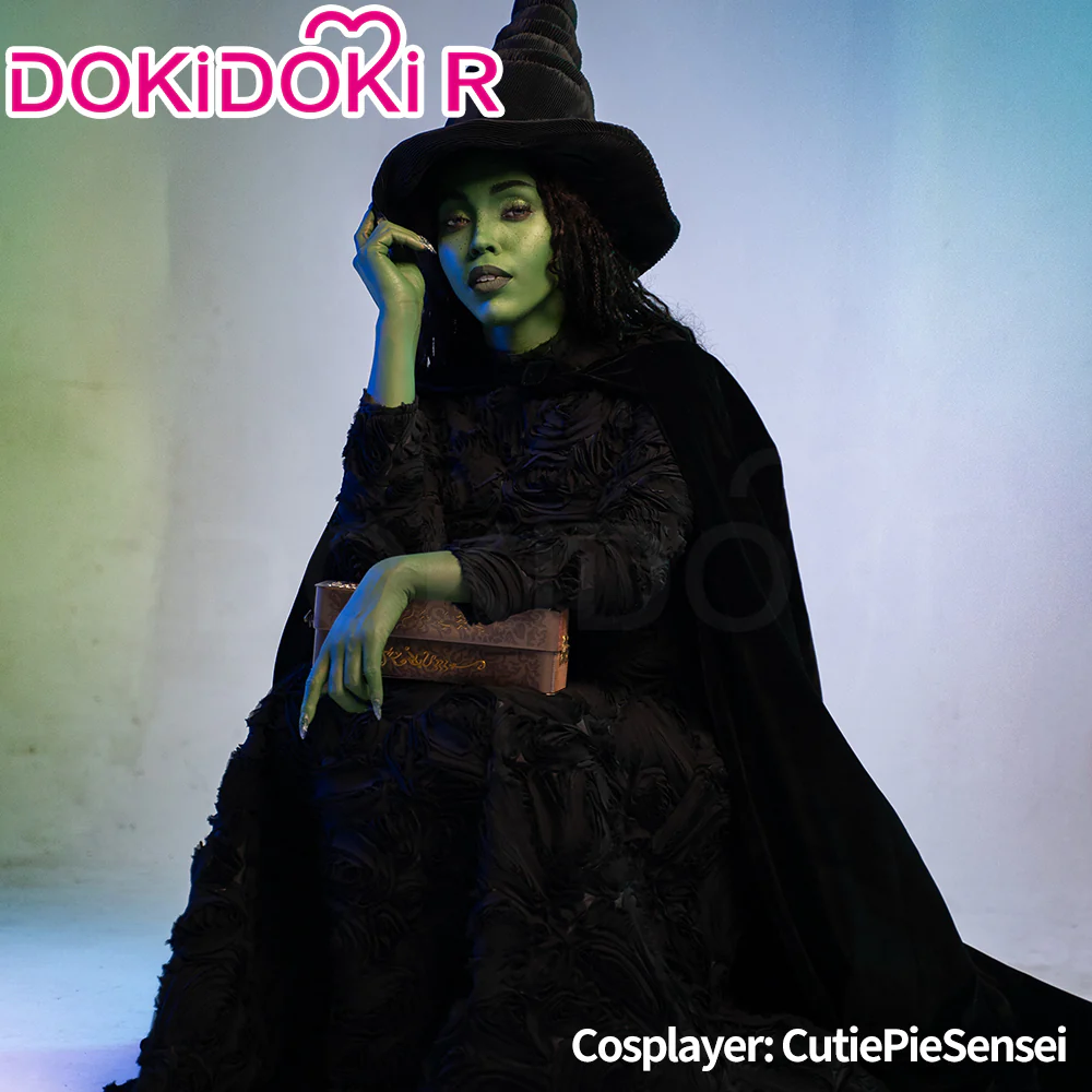 【Ready For Ship】【Size S-3XL】DokiDoki-R Movie Cosplay Black Witch Costume Dress With Cape / Hat Halloween - Image 4