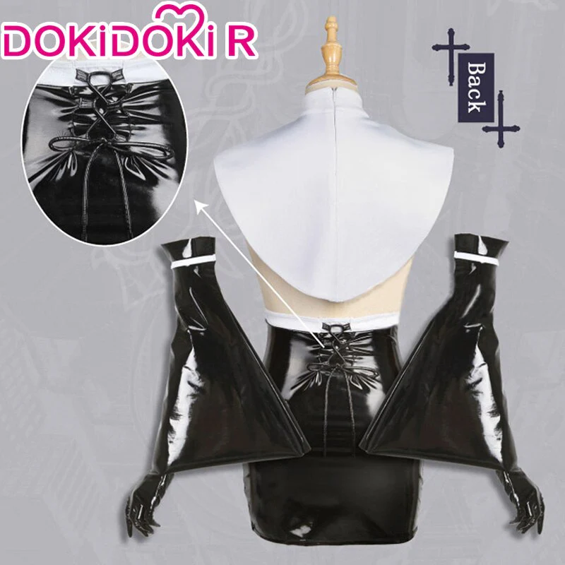 Dokidoki-R Saint Nun Leather Jacket Sexy Cosplay Costume Sexy Bodysuit Women Halloween - Image 3