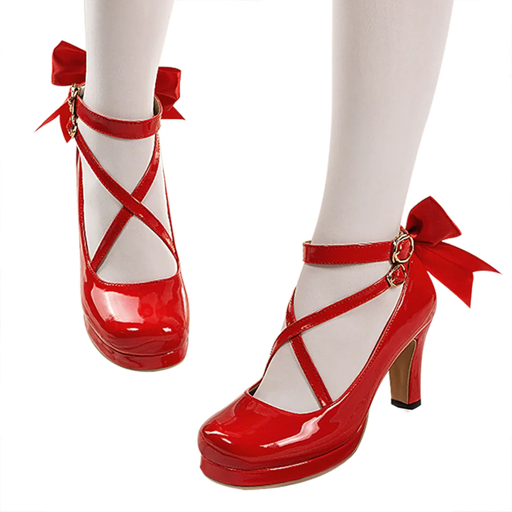 【Ready For Ship】DokiDoki-SR Anime Cosplay Shoes Red High Heels - Image 5