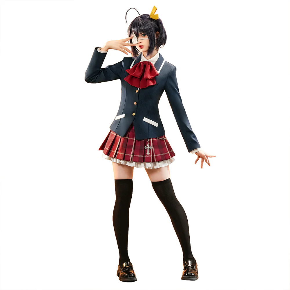 【Partially Ready For Ship】DokiDoki-SR Anime  Love, Chunibyo & Other Delusions Cosplay Takanashi Rikka Costume Uniform - Image 6