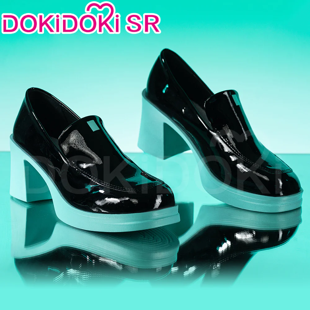 DokiDoki-SR Cosplay Suit Cute Shoes Black Green High Heels - Image 3