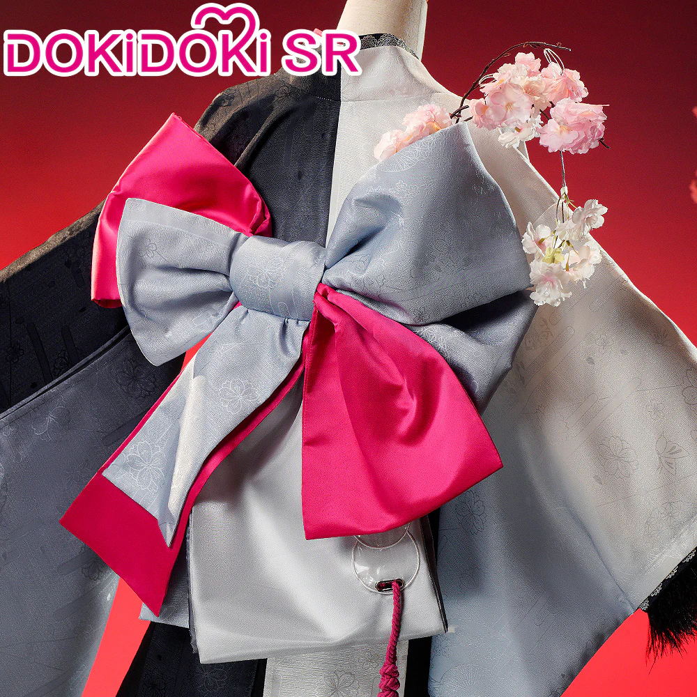 DokiDoki-SR Game Arknights Cosplay Mio Costume Black White Kimono - Image 3