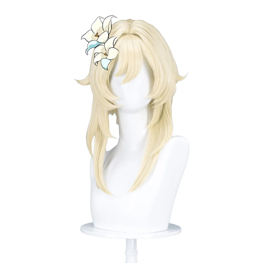 【Normal Ver Ready For Ship】DokiDoki Game Genshin Impact Cosplay Traveler Lumine Wig / Head Accessory Long Blonde Hair Ying As Heaven and Earth Are Made Anew - Image 6