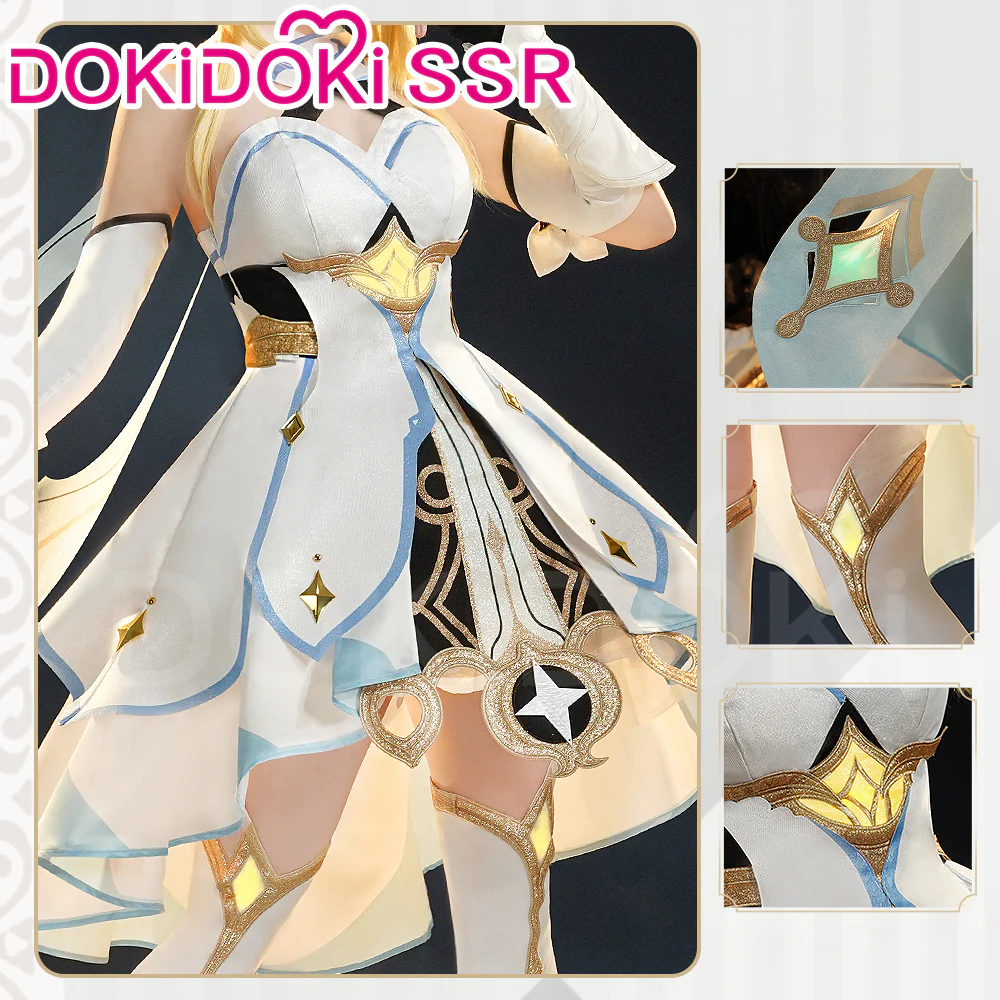 【Partially Ready For Ship】【7 Diffrent Lights】DokiDoki-SSR Game Genshin Impact Traveler Lumine Cosplay Costume Ying /Shoes - Image 6