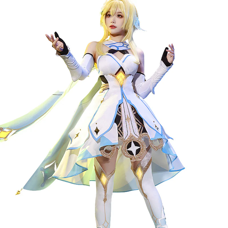 【Partially Ready For Ship】【7 Diffrent Lights】DokiDoki-SSR Game Genshin Impact Traveler Lumine Cosplay Costume Ying /Shoes - Image 7