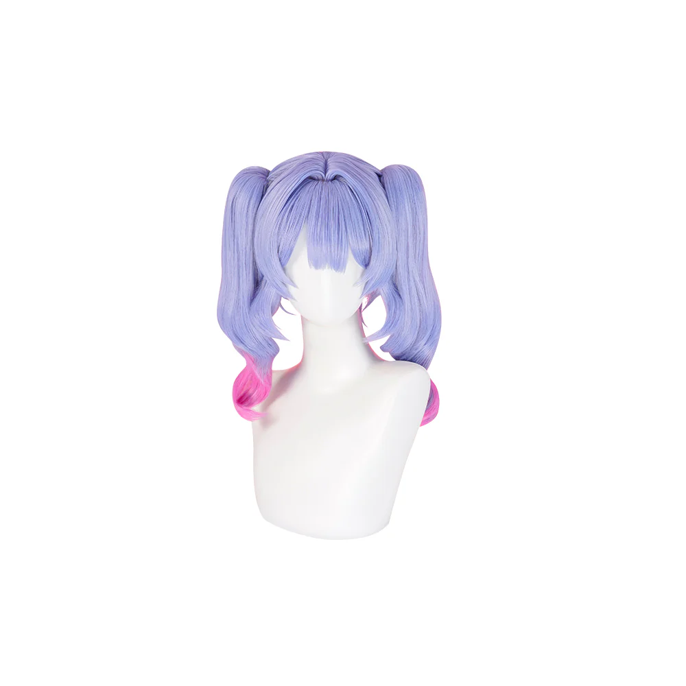 【Ready For Ship】DokiDoki VSINGER Rabbit Hole Cosplay Long Curly Blue Pink Ponytail Wig / Head Accessories Cute - Image 7