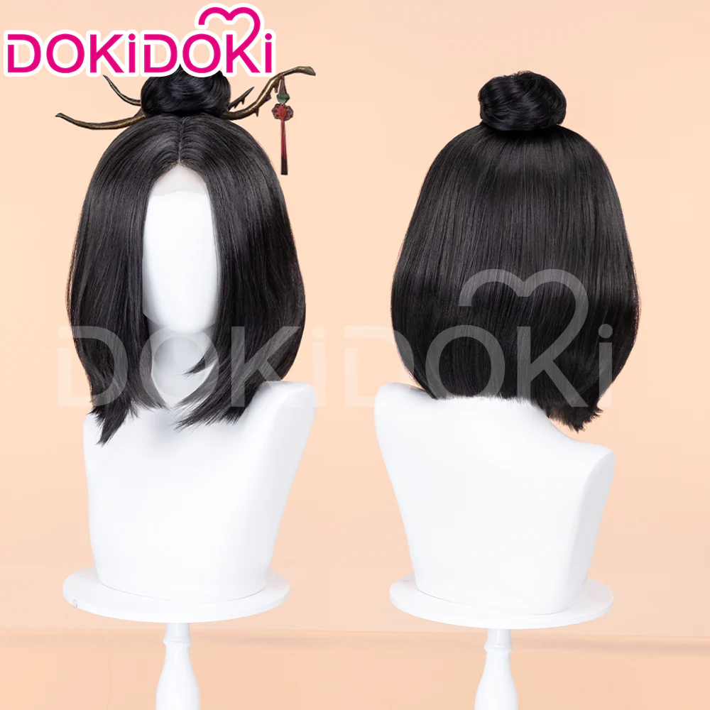 【Ready For Ship】【Front Lace】DokiDoki Game Black Myth Wukong Cosplay Ping Ping Wig Short Straight Black Wig Pingping