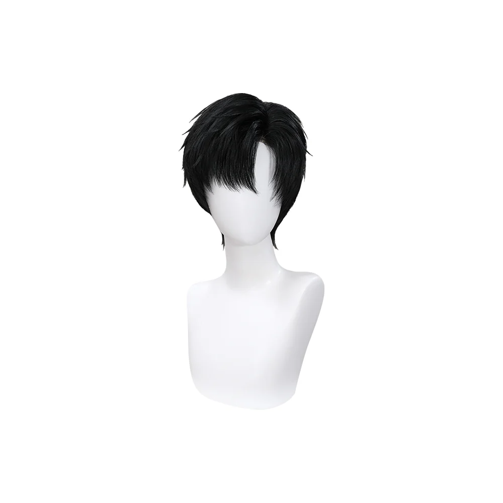 【Short Front Lace】DokiDoki Game Love And Deepspace Cosplay Zayne Wig Short Straight Black Hair - Image 5