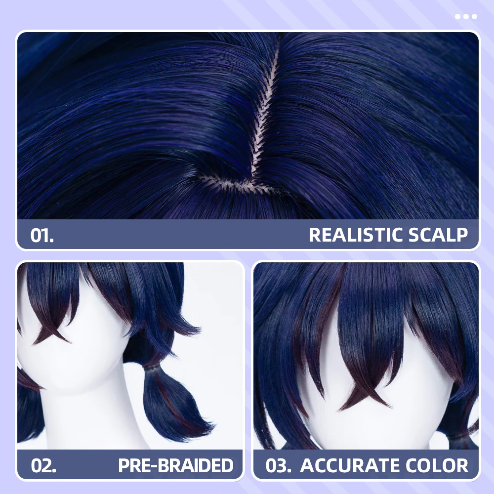 【Ready For Ship】DokiDoki Game Zenless Zone Zero Cosplay Belle Cosplay Wig Short Purple / Hairpin Summer Skies ZZZ - Image 10