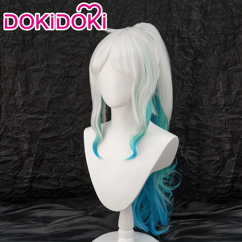 【Tie Hair Ver Ready For Ship】DokiDoki Anime Cosplay Wig Horn Long Curly Gradient - Image 2