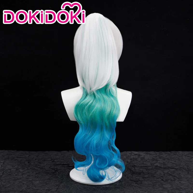 【Tie Hair Ver Ready For Ship】DokiDoki Anime Cosplay Wig Horn Long Curly Gradient - Image 4