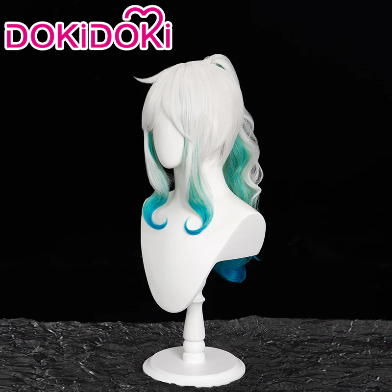 【Tie Hair Ver Ready For Ship】DokiDoki Anime Cosplay Wig Horn Long Curly Gradient - Image 5