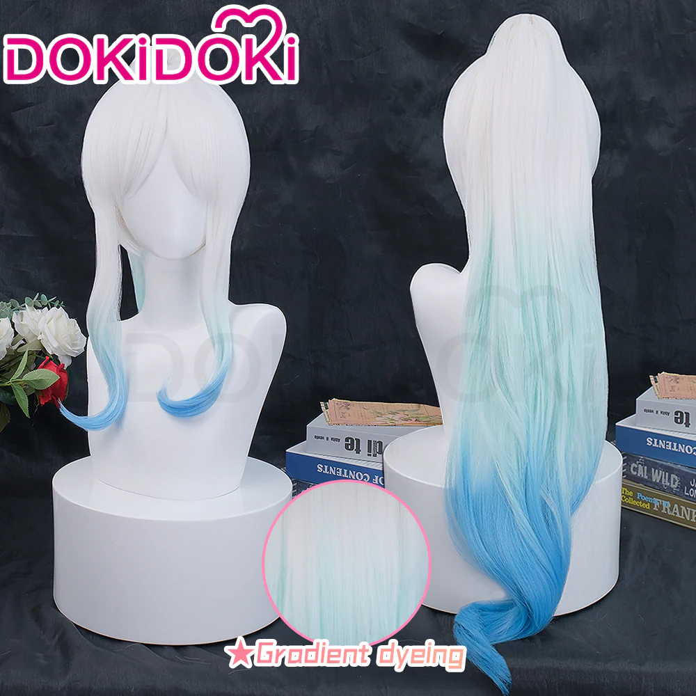 【Tie Hair Ver Ready For Ship】DokiDoki Anime Cosplay Wig Horn Long Curly Gradient - Image 8