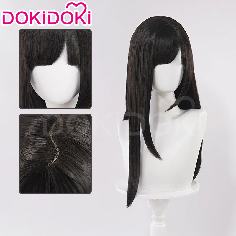 【Partially Ready For Ship】DokiDoki Game Love And Deepspace Cosplay Main Character Wig / Earrings /Ear Clips  Long Straight Pink/ Dark Green/ Black Hair MC - Image 7