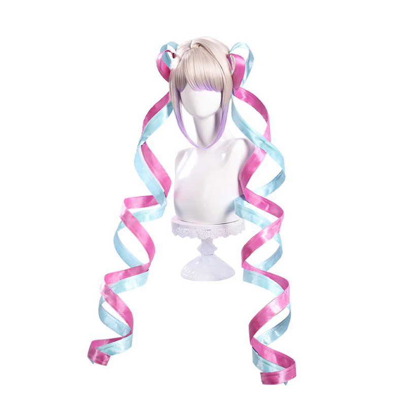 【Normal Ver. Ready For Ship】DokiDoki Game NEEDY GIRL OVERDOSE Cosplay KAngel Wig Long Straight Blonde Purple Hightlight Gradient Hair Needy Streamer Overload - Image 9