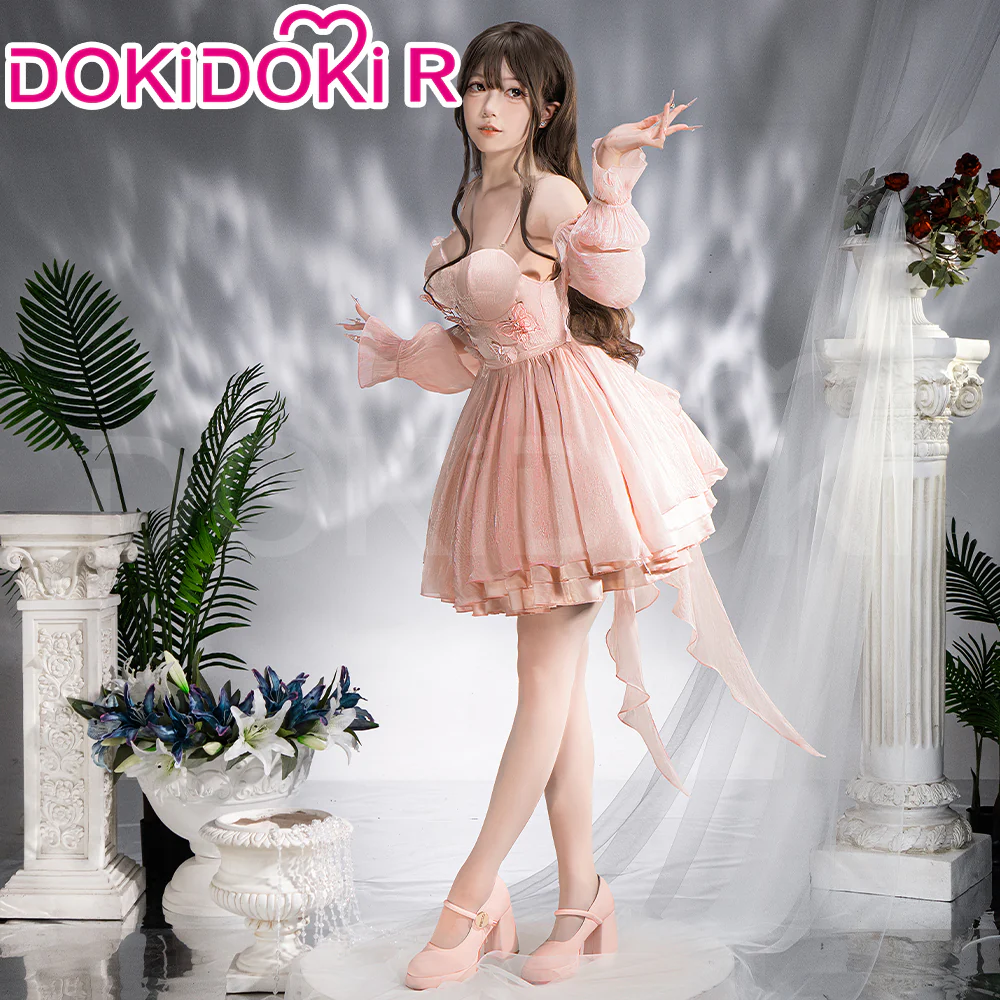 【IN STOCK】【Size S-3XL】DokiDoki-R Game Love and Deepspace Cosplay Protagonist MC Costume Dreamy Heart Pink Dress - Image 2