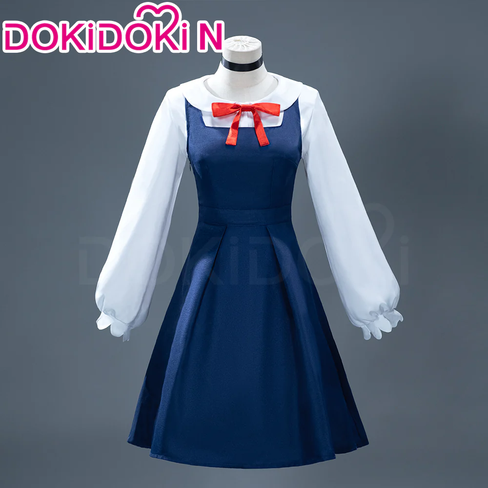 【Partially Ready For Ship】【Size XS-2XL】DokiDoki-N Anime Cosplay Costume White Long Sleeve Blouse Blue / Black Dress - Image 3