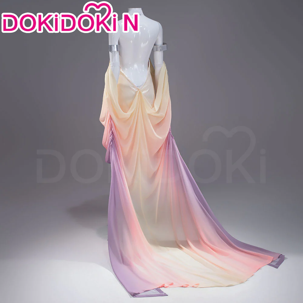 【In Stock】【Size XS-3XL】DokiDoki-N Movie Cosplay Queen Costume Purple Pink Yellow Sleeveless Long Formal Dress - Image 2
