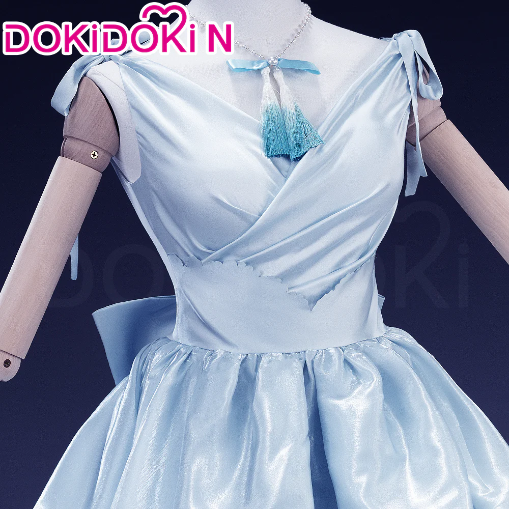 【In Stock】【Size XS-3XL】DokiDoki-N Anime Cosplay Wedding Dress Costume Blue Dress - Image 4