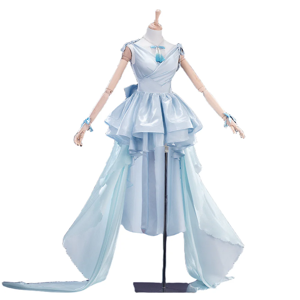 【In Stock】【Size XS-3XL】DokiDoki-N Anime Cosplay Wedding Dress Costume Blue Dress - Image 5