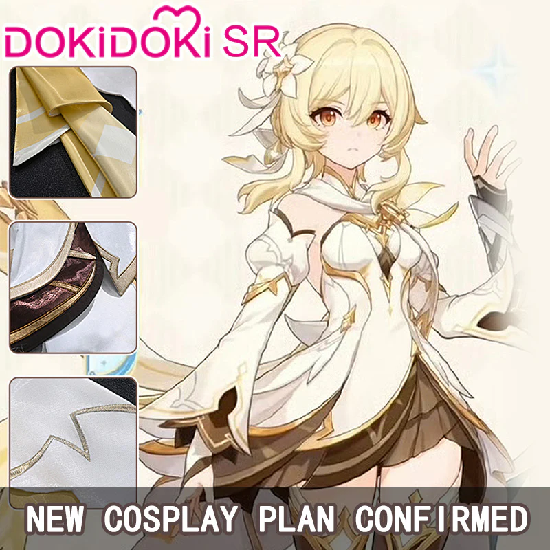 【Lumine Ver Confirmed】$5 Deposit =10% OFF Coupon DokiDoki-SR Game Genshin Impact Traveler Lumine / Traveler Sora Cosplay Costume As Heaven and Earth Are Made Anew Ying / Aether Kong - Image 3