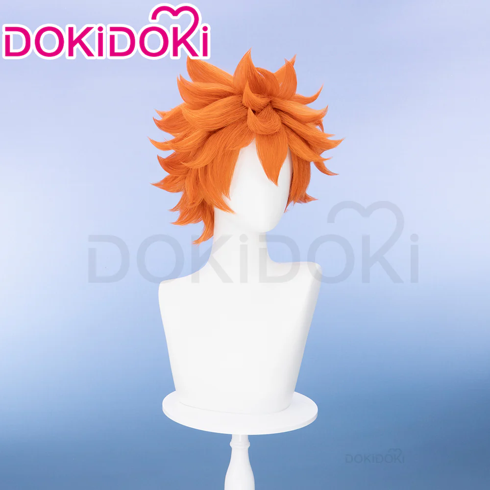 【Pre Crimped】DokiDoki Anime Cosaply Wig Orange Short - Image 4
