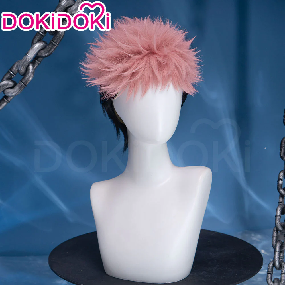 Dokidoki Anime Cosplay Wig Short Pink Black Hair Halloween - Image 4
