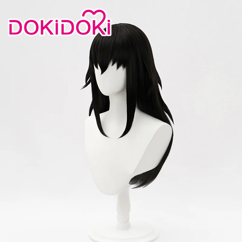 DokiDoki Anime Cosplay Wig Halloween Long Black Hair