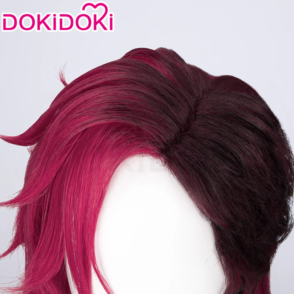 【Partially Ready For Ship】DokiDoki Game Cosplay Cosplay Wig / Earrings / Nose Ring / Tattoo / Goggle Curly Red / Young Version Black-Red / Gradient Color Matching Reverse Warping - Image 12