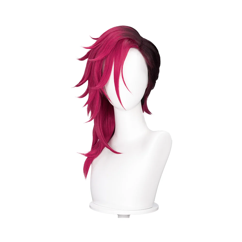 【Partially Ready For Ship】DokiDoki Game Cosplay Cosplay Wig / Earrings / Nose Ring / Tattoo / Goggle Curly Red / Young Version Black-Red / Gradient Color Matching Reverse Warping - Image 13